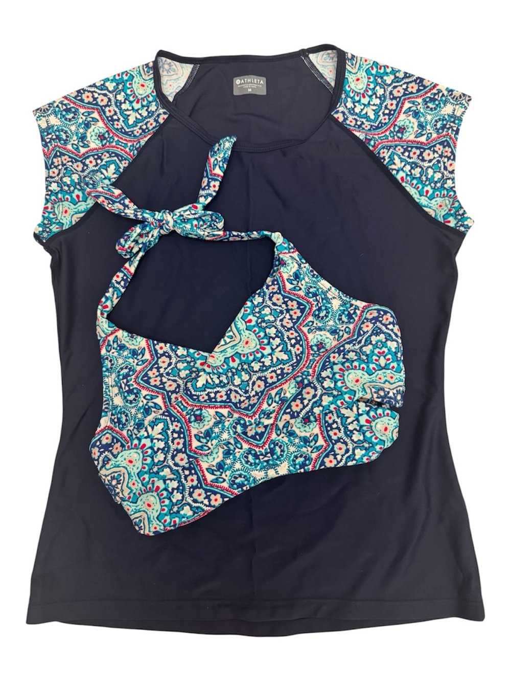 Athleta Monaco Bra Cup Wrap Bikini and Short Sleeve Rash Guard